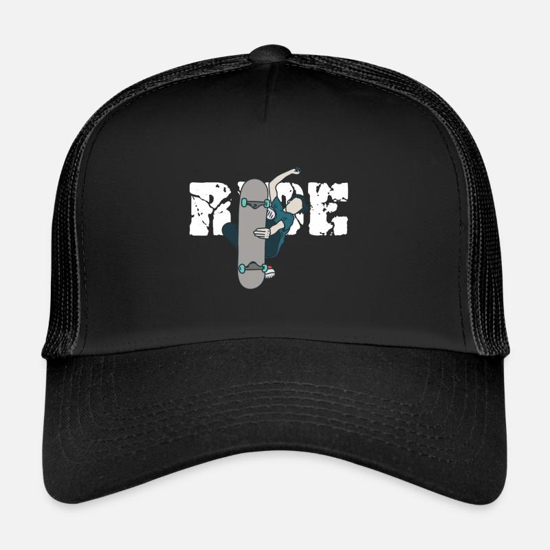 Skateboard - Trucker Cap - Schwarz/Schwarz