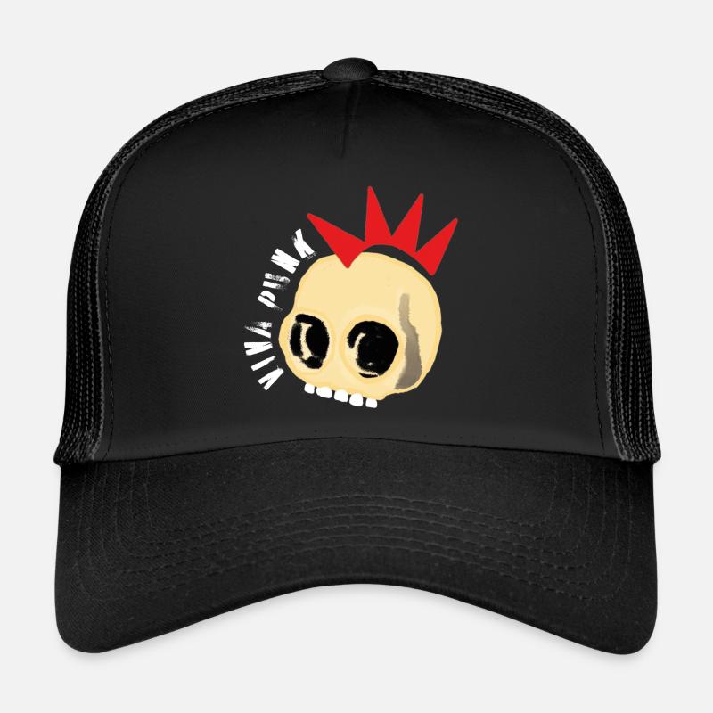 Viva Punk Skull Skull Skull - Trucker Cap - black/black