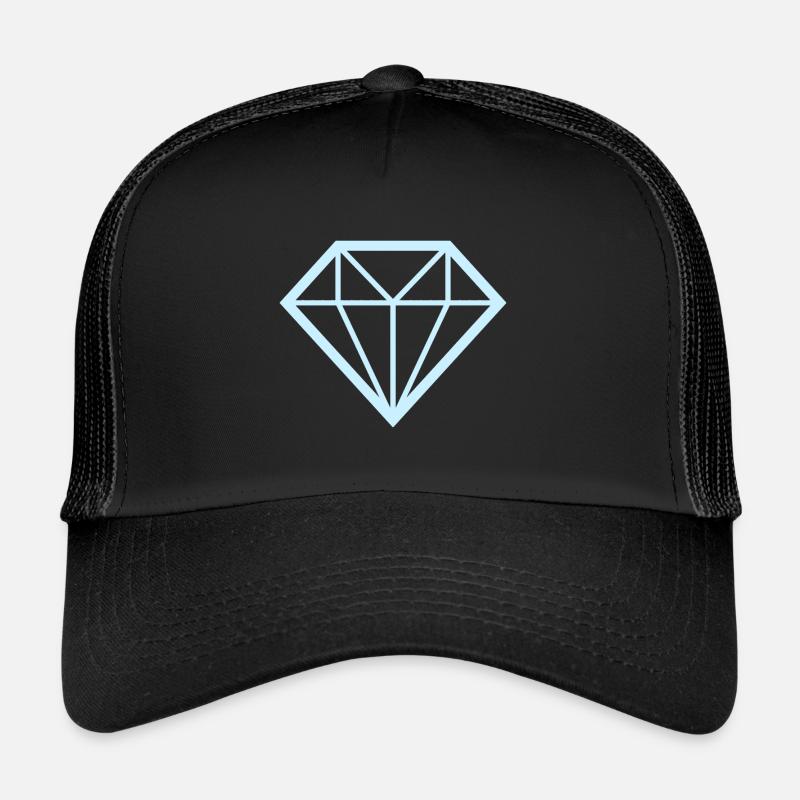 Diamant Geometrie Linien - Trucker Cap - Schwarz/Schwarz