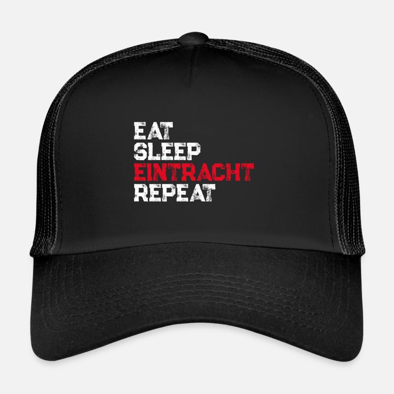 Eat, Sleep, Eintracht, Repeat - Trucker Cap - Schwarz/Schwarz