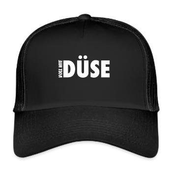 Voll wie Düse - Trucker Cap - Schwarz/Schwarz - Vorne