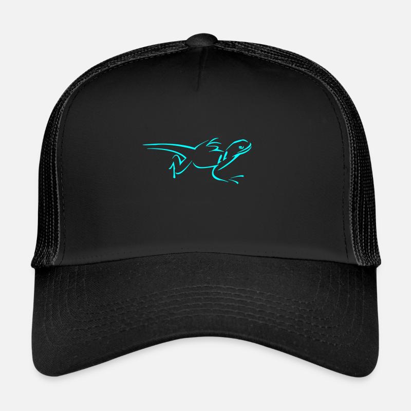 Eidechse - Trucker Cap - Schwarz/Schwarz