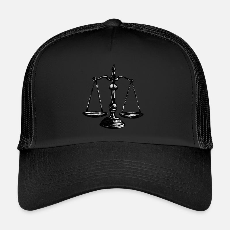 waage der Gerechtigkeit symbol design geschenk fun - Trucker Cap - Schwarz/Schwarz