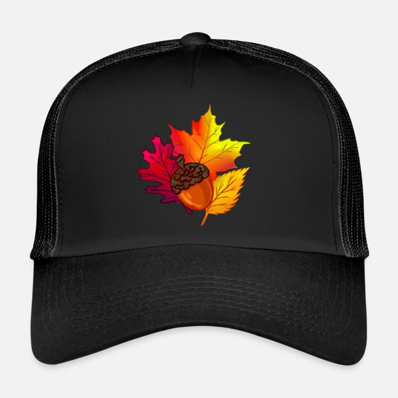 Herbst Laub Blätter Wald Eichel Trucker Cap