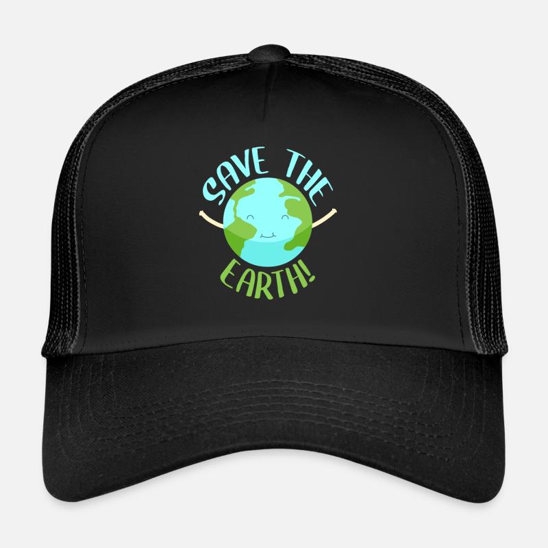 Erde Klimaschutz Klimawandel Spruch - Trucker Cap - Schwarz/Schwarz
