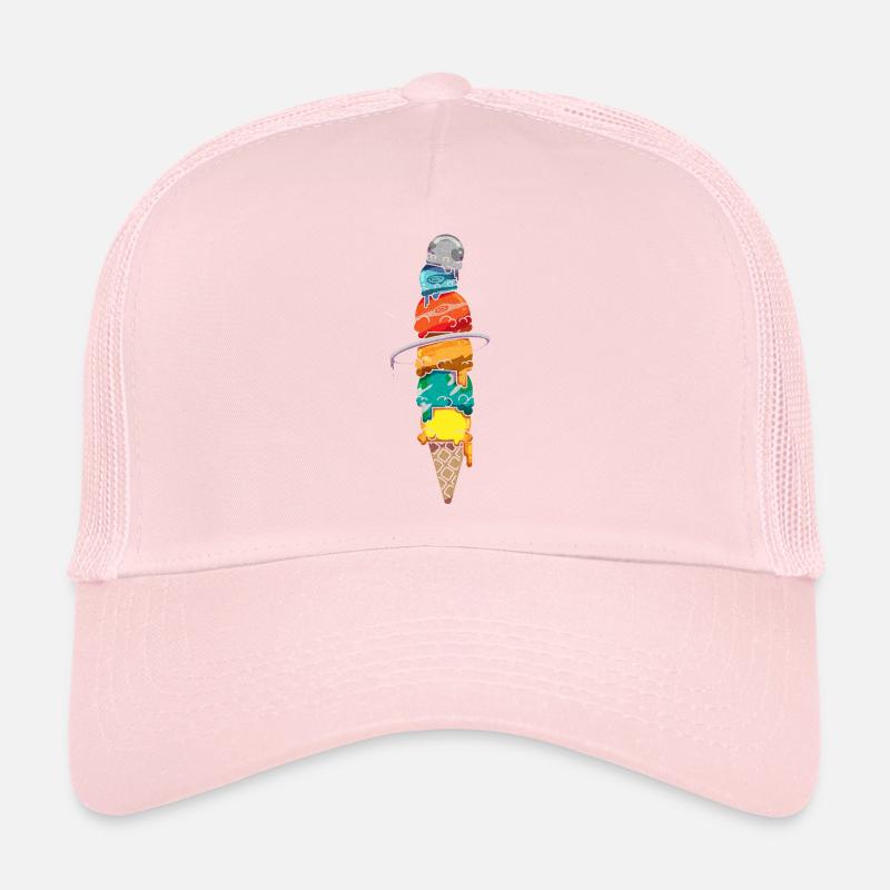 Système solaire Waffle Space Ice Summer Mars Casquette trucker 