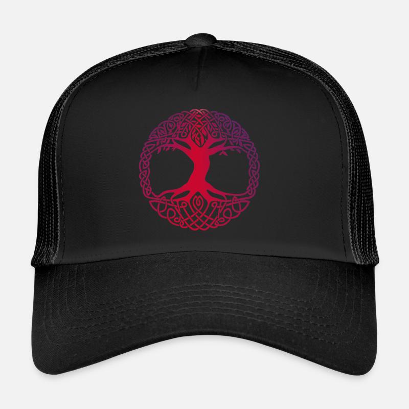 Baum des Lebens - Weltenbaum - Yggdrasil - Trucker Cap - Schwarz/Schwarz