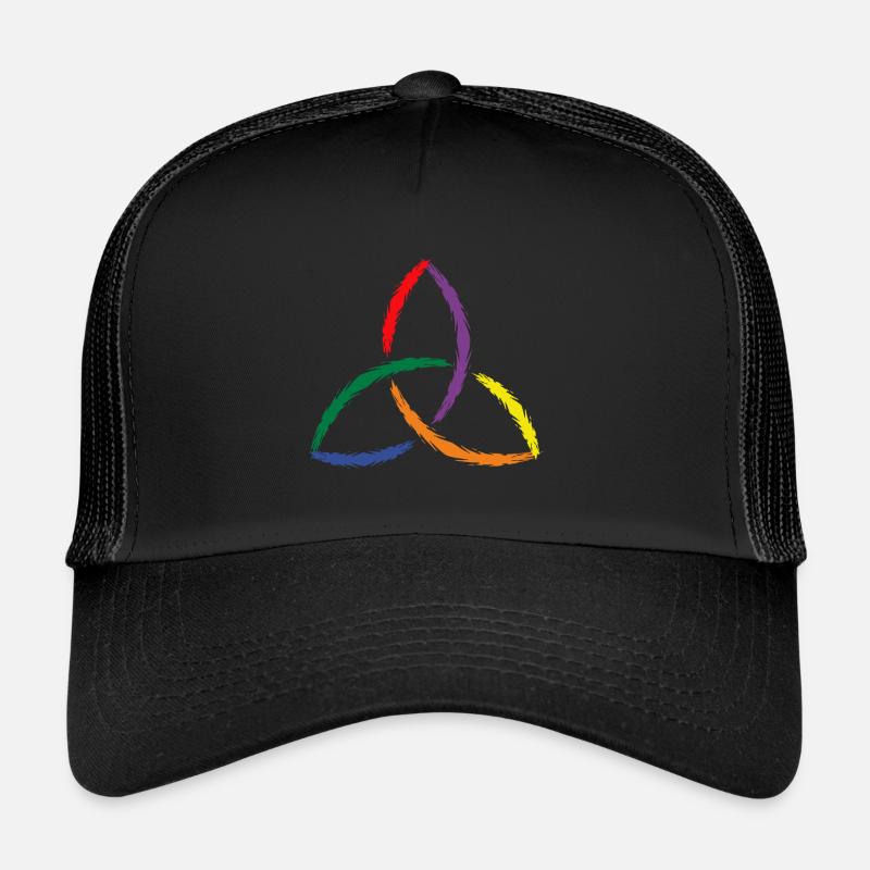 Celtic symbol Triquetra Rainbow Trucker Cap