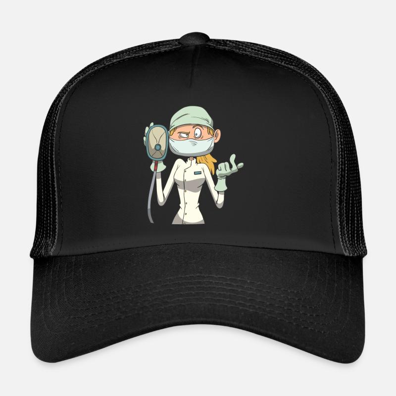 Nurse anesthesia mask - Trucker Cap - black/black