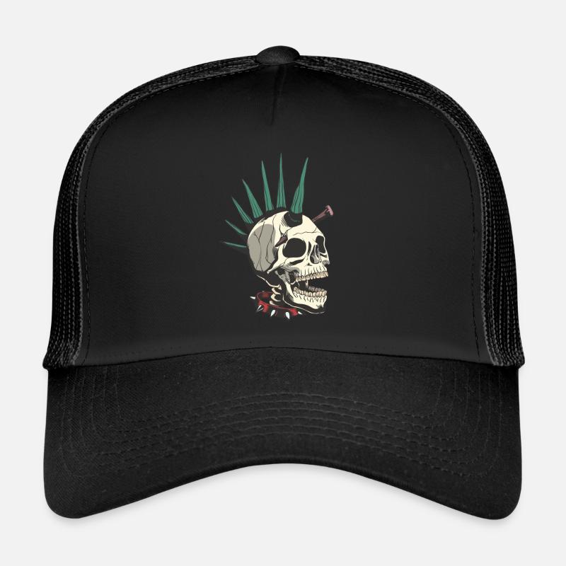 Skull skull skeleton punk Trucker Cap