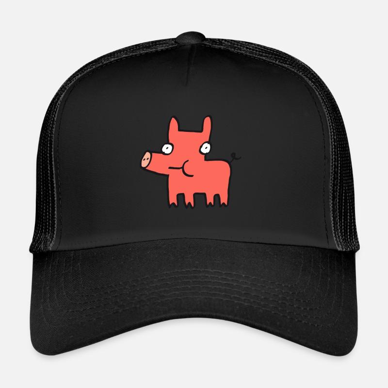 Petit cochon Ito - Casquette trucker  - noir/noir