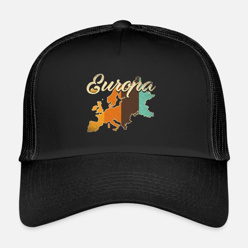 Europa - Trucker Cap - Schwarz/Schwarz