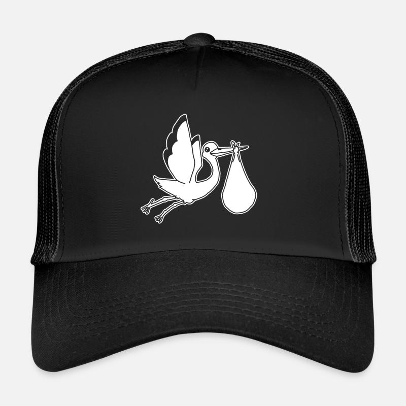 Storch, Silhouette, Klapperstorch, Baby, Geschenk Trucker Cap
