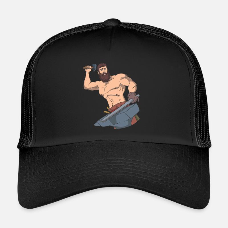 Épée de forgeron marteau d'enclume - Casquette trucker  - noir/noir