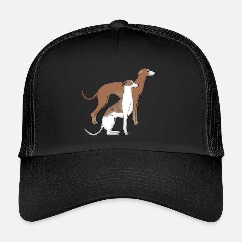 Zwei Whippets - Trucker Cap - Schwarz/Schwarz