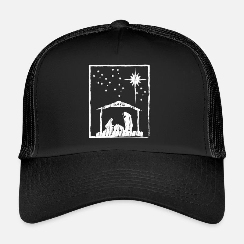 Weihnachten christlich - Trucker Cap - Schwarz/Schwarz