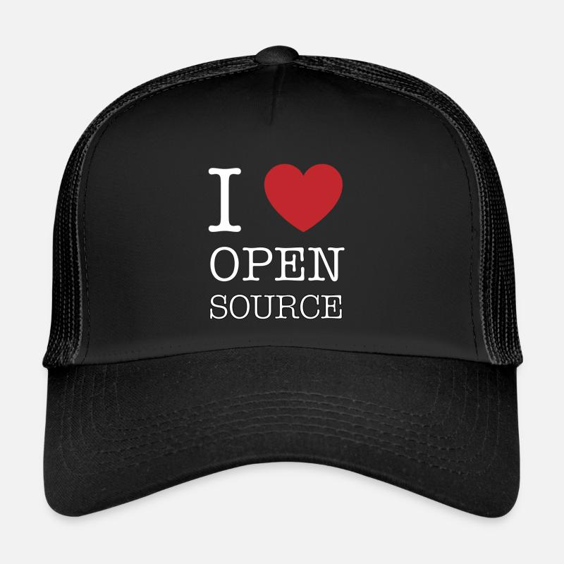 I love open source! - Trucker Cap - Schwarz/Schwarz