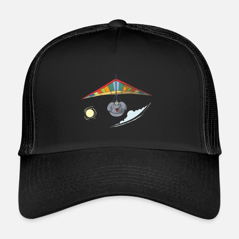 Drachenflieger Gleiter Hängegleiter Hippo - Trucker Cap - Schwarz/Schwarz