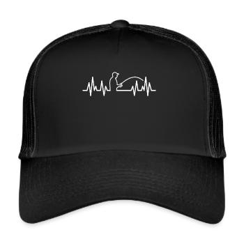 pêcheur battement de coeur - Casquette trucker  - noir/noir - Devant