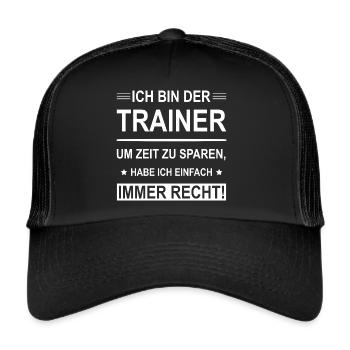 Ich Bin Der Trainer - Trucker Cap - Schwarz/Schwarz - Vorne
