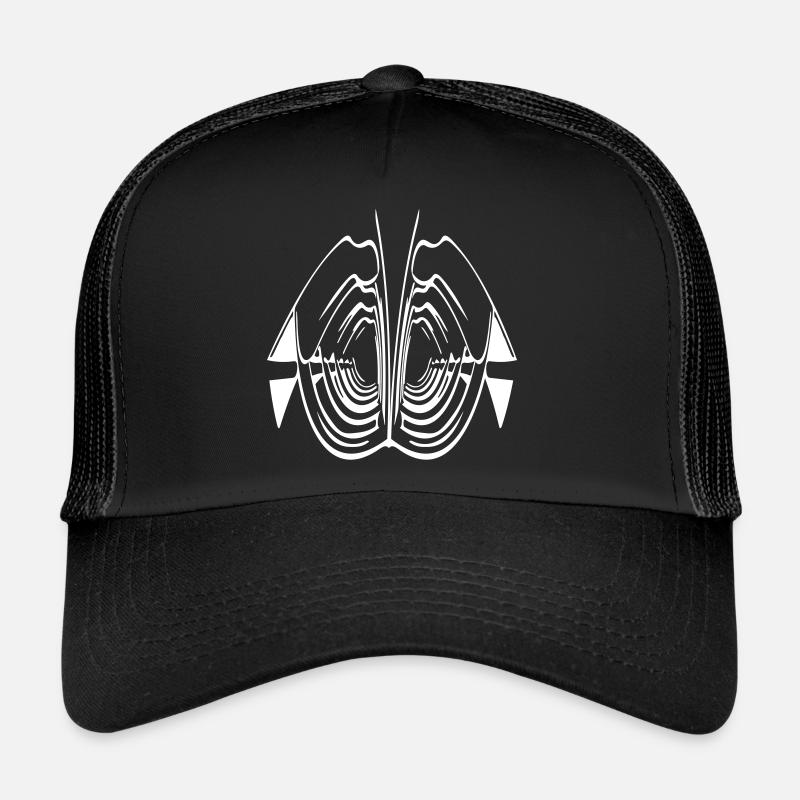 Abstract rib art - Trucker Cap - black/black