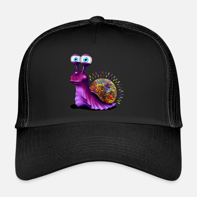 Opal Snail - Opal Schnecke - Trucker Cap - Schwarz/Schwarz