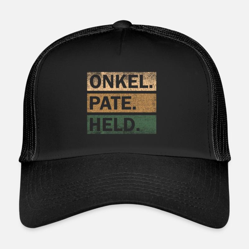 Onkel Pate Held Geschenkidee - Trucker Cap - Schwarz/Schwarz