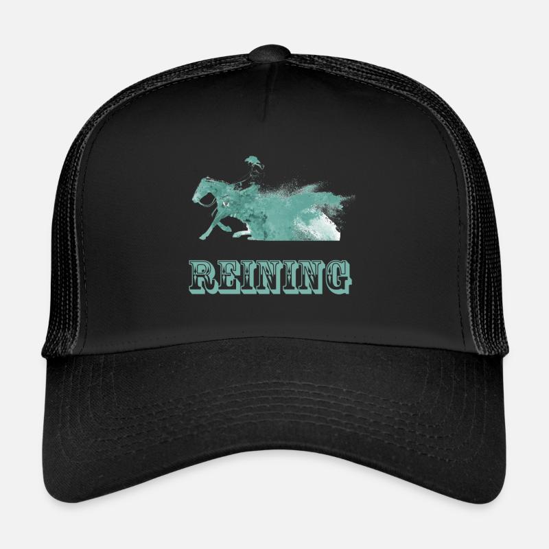 reining western reiten - Trucker Cap - Schwarz/Schwarz