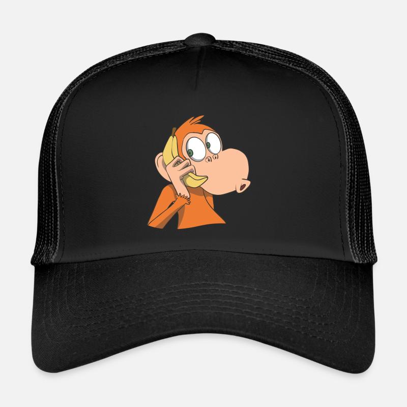 Affe mit Bananen Telefon Trucker Cap