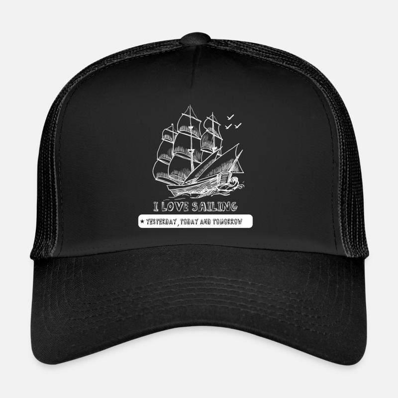 segeln segelboot skipper - Trucker Cap - Schwarz/Schwarz