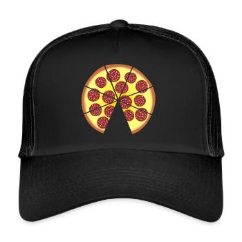 Pizza for parent-baby partner look - 1 child - Trucker Cap - black/black - Front