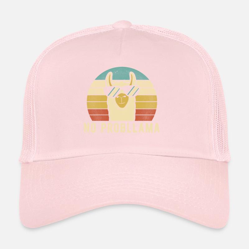 Llama Retro - No Prob Llama Cool Funny Gift Trucker Cap