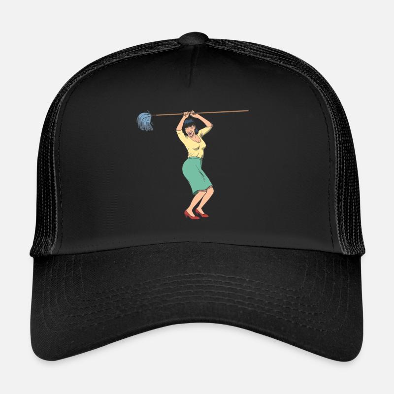 Cleaning lady with detergent vintage Trucker Cap