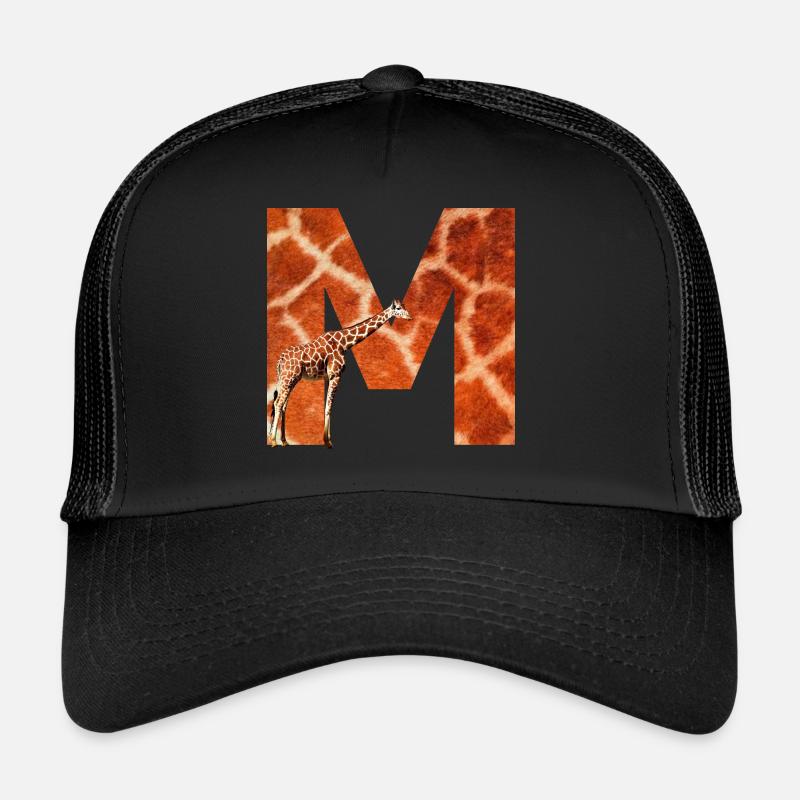 giraffe m - Trucker Cap - Schwarz/Schwarz