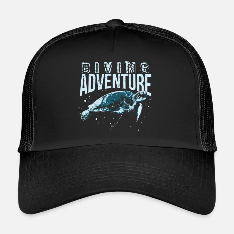 Plongée, plongeur, tortue d'eau de plongée, chemise Casquette trucker 