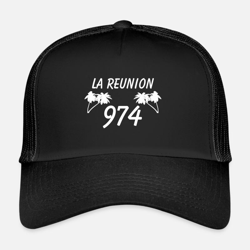 la reunion 974 - Casquette trucker  - noir/noir