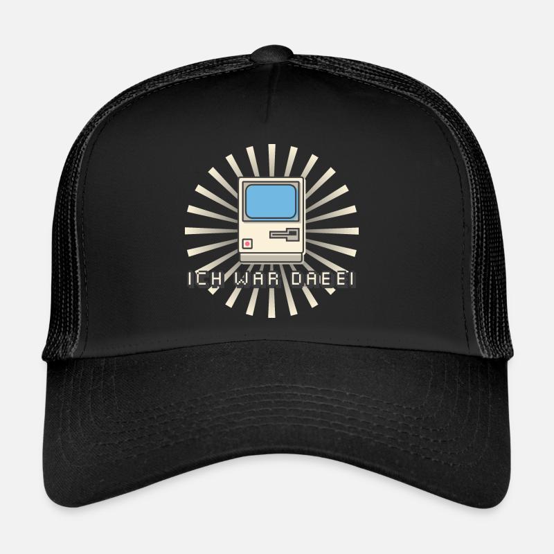 Mac apple Computer Retro Pixel nerdy Retro design - Trucker Cap - Schwarz/Schwarz