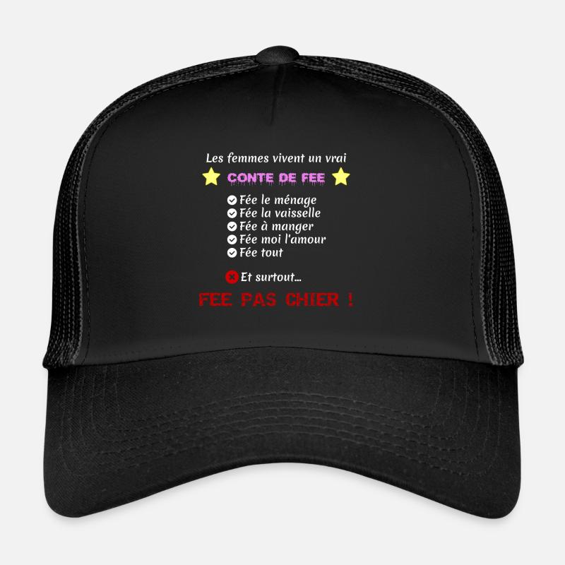 conte de fee - Casquette trucker  - noir/noir