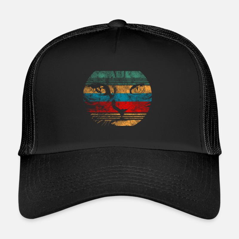 Chat visage chat oeil silhouette sur coloré H Casquette trucker 