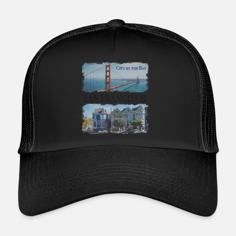 San Francisco - Trucker Cap - Schwarz/Schwarz
