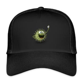 Influencer virus smiles into his smartphone - Trucker Cap - black/black - Front