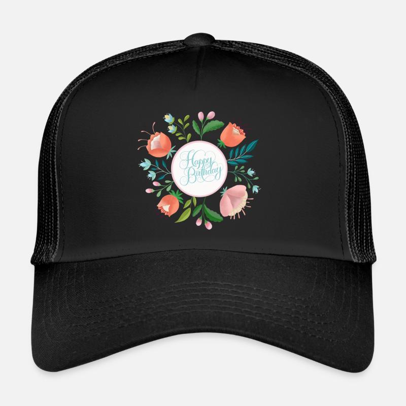 Happy Birthday - Trucker Cap - Schwarz/Schwarz