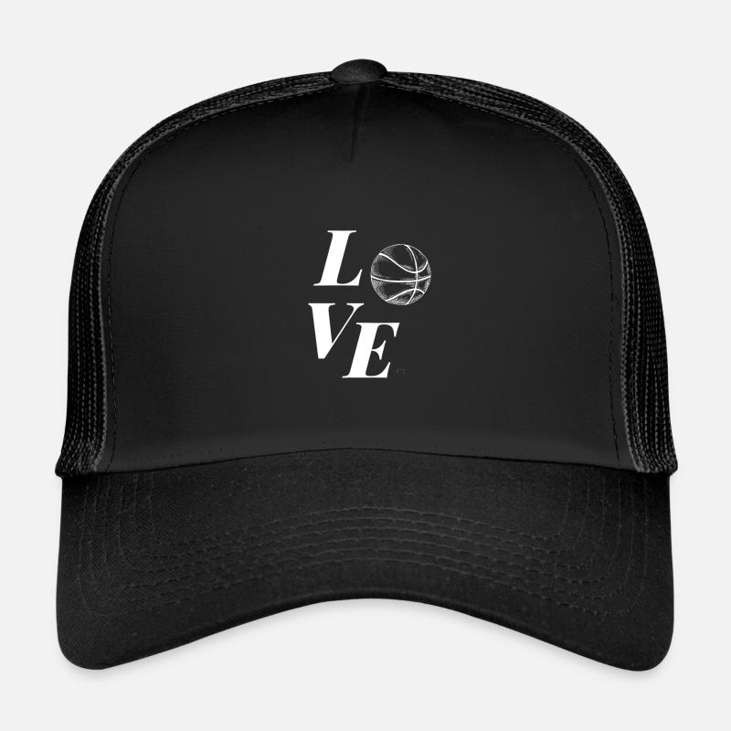 love basketball tshirt pullover sweatshirt and accessories - Trucker Cap - black/black