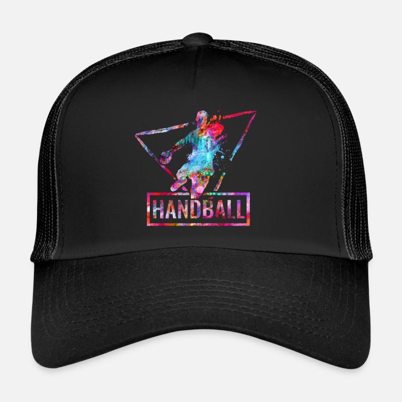 handball handballer geschenk - Trucker Cap - Schwarz/Schwarz