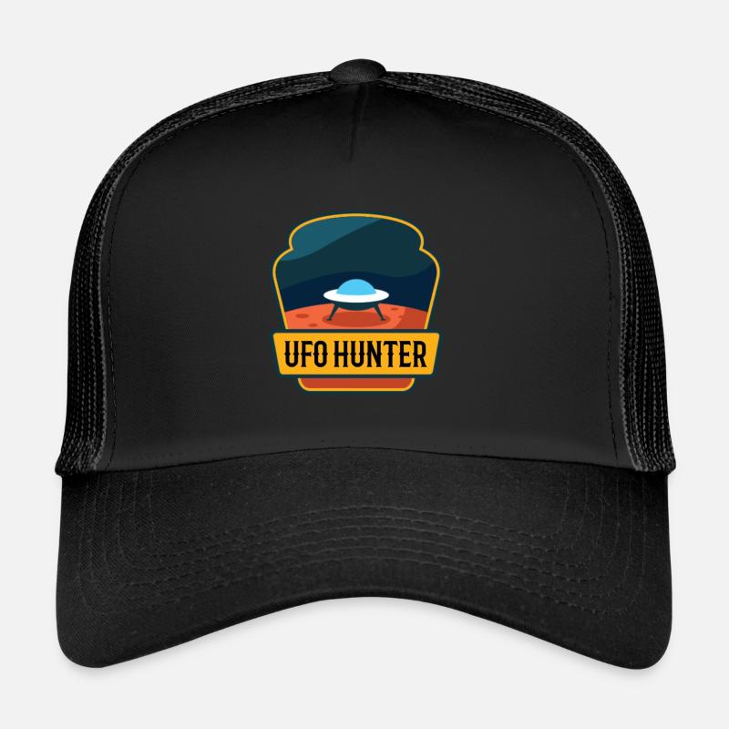 UFO HUNTER - Trucker Cap - Schwarz/Schwarz