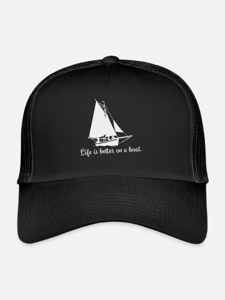 Voilier à voile - Casquette trucker  - noir/noir - Devant