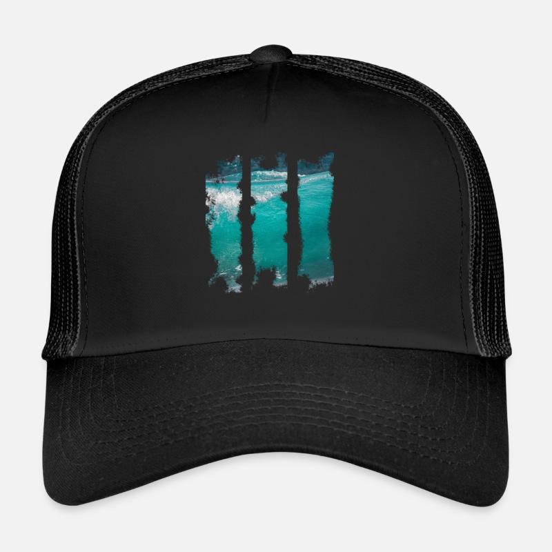 Vagues - Casquette trucker  - noir/noir