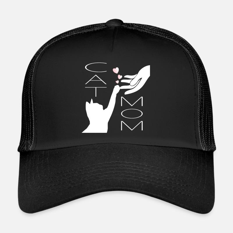 Maman chat avec coeurs Casquette trucker 