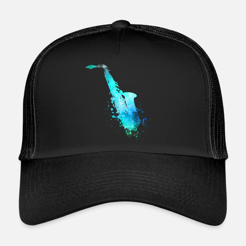 saxophone - Casquette trucker  - noir/noir