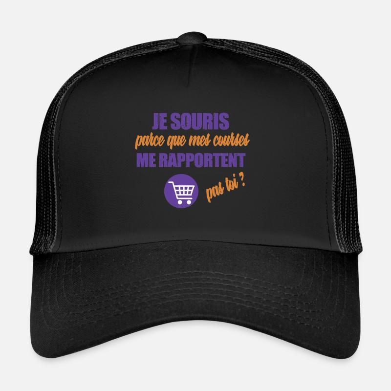 Mes courses me rapportent, bon plan V4 - Casquette trucker  - noir/noir